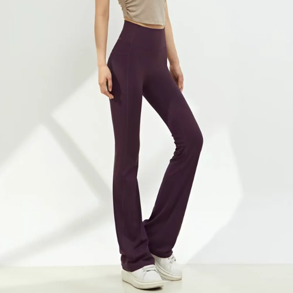 Keine Unterwäsche erforderlich, Yogahose für Frauen, nacktes Gefühl, ausgestellte Bootcut-Leggings, hohe Taille, Po-Lifting-Trainingshose
