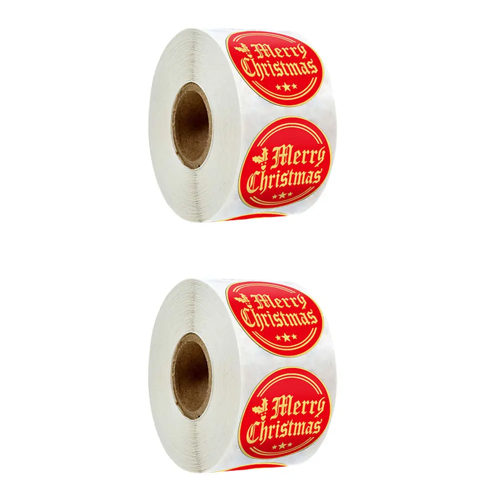 

2pcs Hot Stamping Sticker Self Adhesive Label Stickers Holiday Gift Tags Christmas Decoration Name Tags Labels Removable