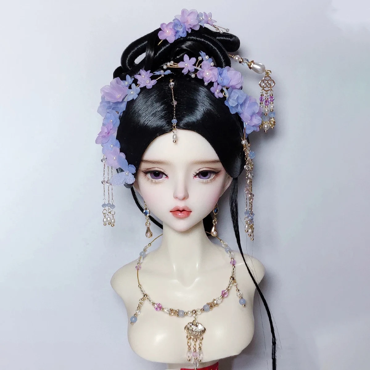 

1/4 1/3 Scale BJD Hairpin Fairy Wig Headwear Set Ancient Costume Hanfu Doll Hair Accessories For BJD/SD MSD SD13 Girl C2042