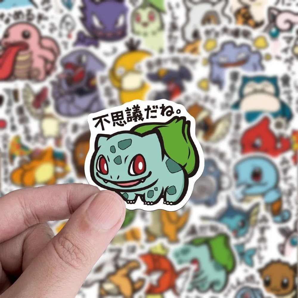 48Pcs Cute Pokémon Cartoon Sticker Set - Waterproof Personalised Decals for Phone & Laptop