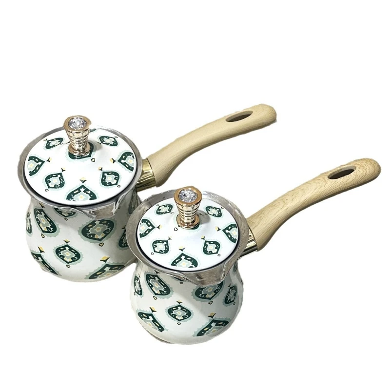 Coffee Pot Set Hot Butter Cup with Lid Stainless Steel Pot Single Handle Hot Chocolate Container