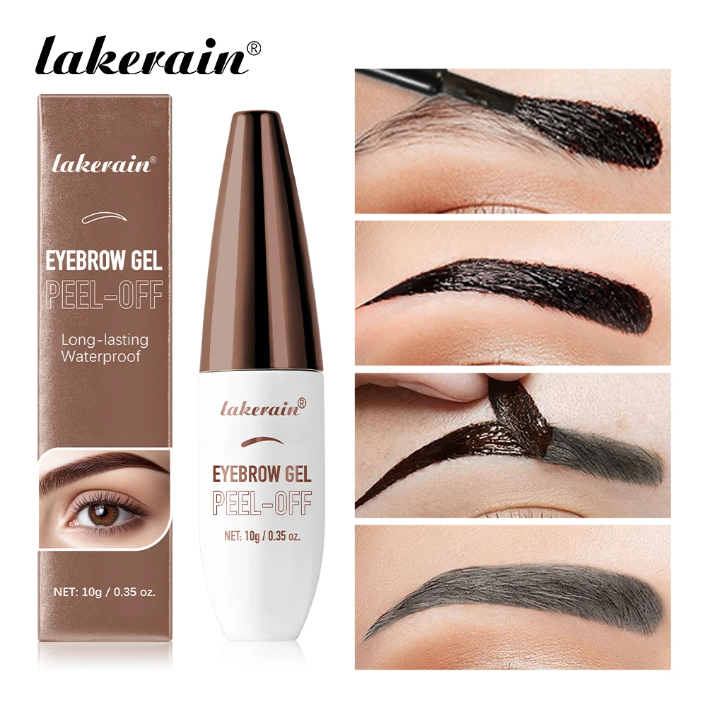 Lakerain 4 colores gel de cejas desgarro ceja natural color duradero impermeable a prueba de manchas gel de cejas desgarro