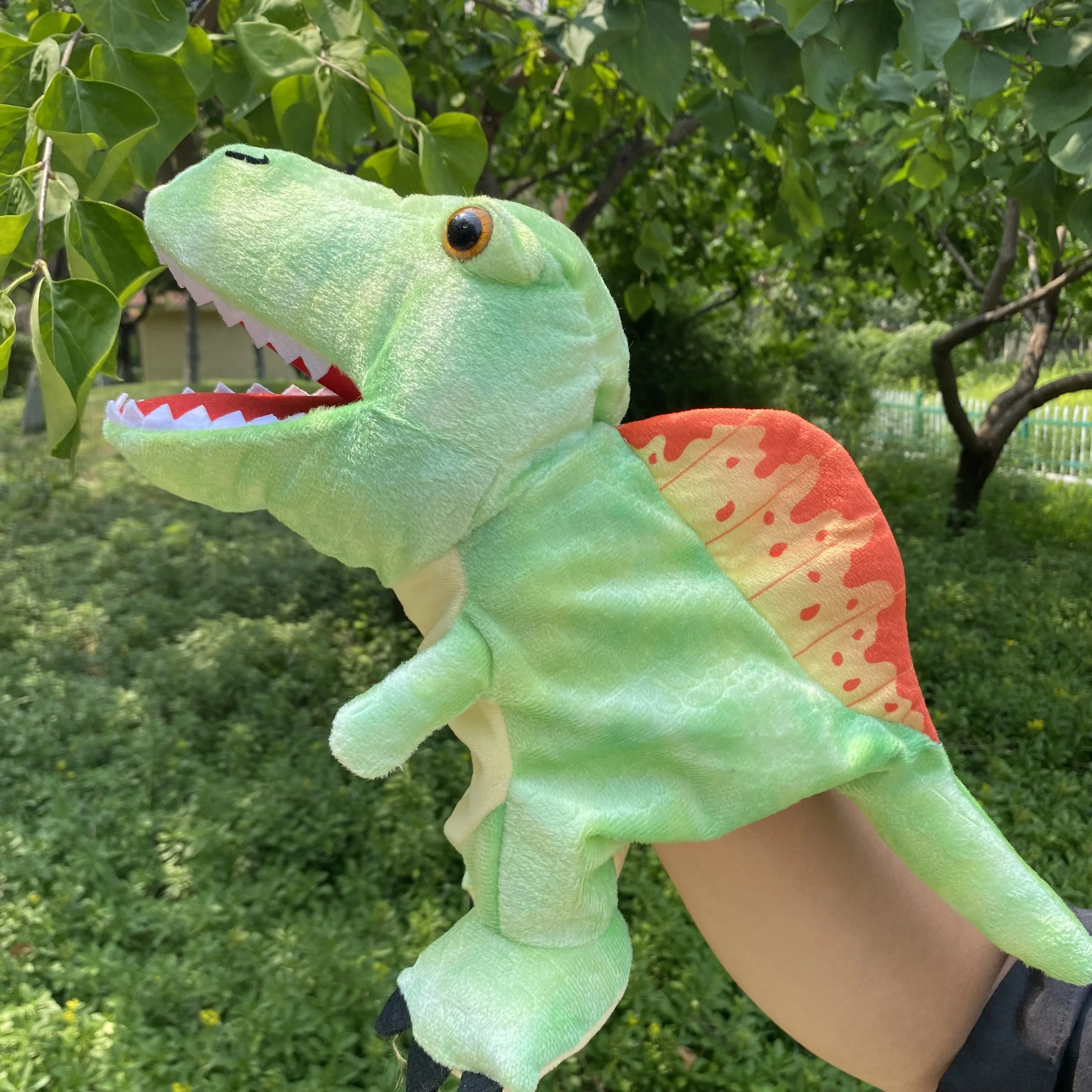 25-40cm Dinosaurier Plüsch Handpuppen lebensechte Triceratop Tyranno saurus Rex Handpuppen für Kinder Erwachsene Muppets