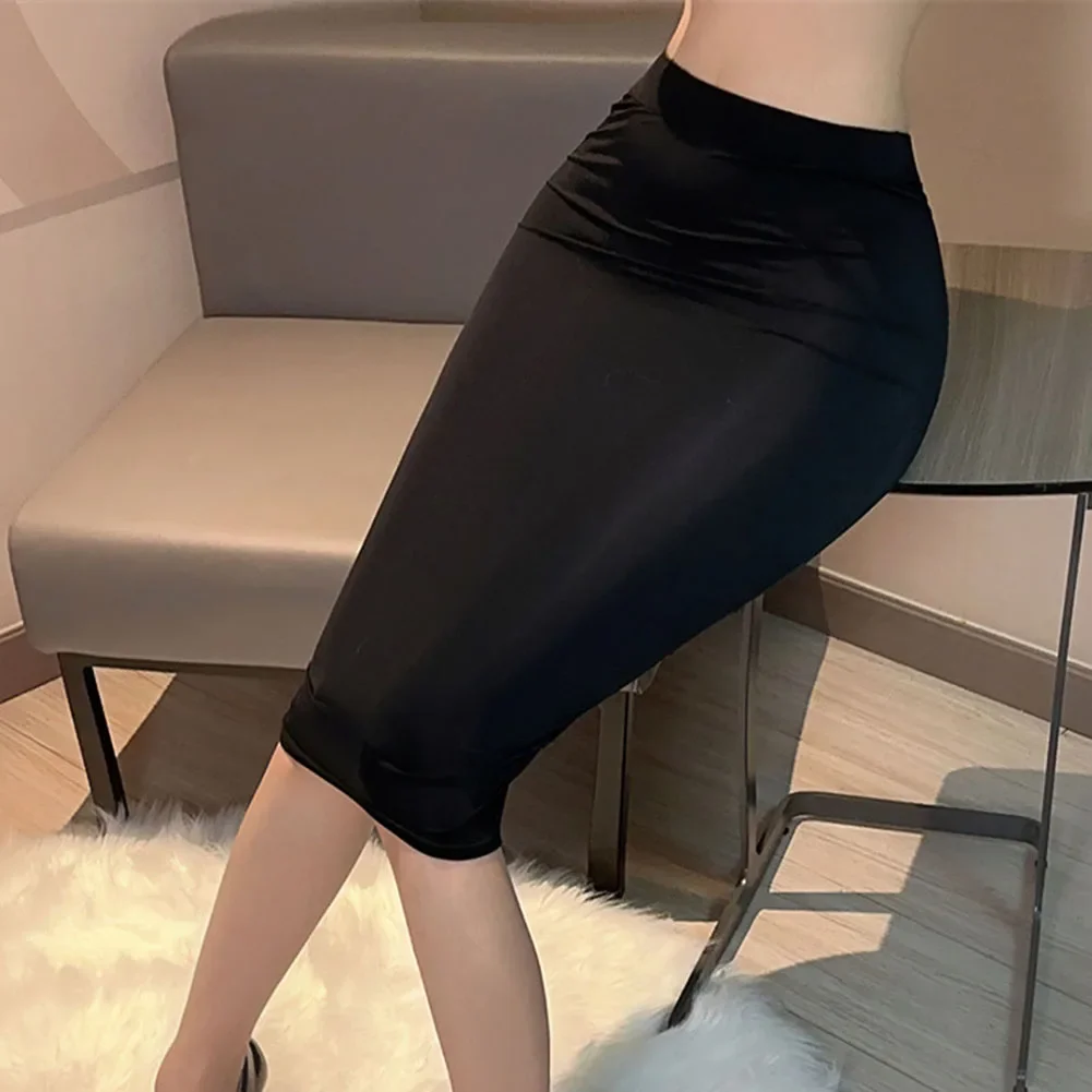 

Womens Transparent Hip Skirt Sexy See Through Sexy Lingerie Ice Silk Suit Erotic Dress Sexy Lingerie Bag Hip Skirt