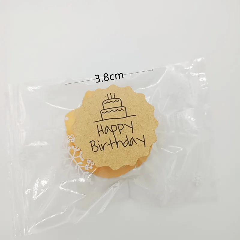 Happy Birthday Seal Sticker Handmade Kraft DIY Gift Box Decorative Party Gifts Package Labels Envelope Seal 3.8cm 120Pcs