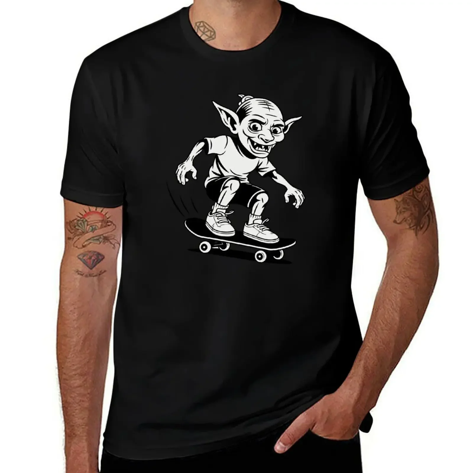 

Mischievous Elf on Skateboard – Cartoon Vector Character T-Shirt vintage clothes graphic t shirt vintage topping t shirt for men