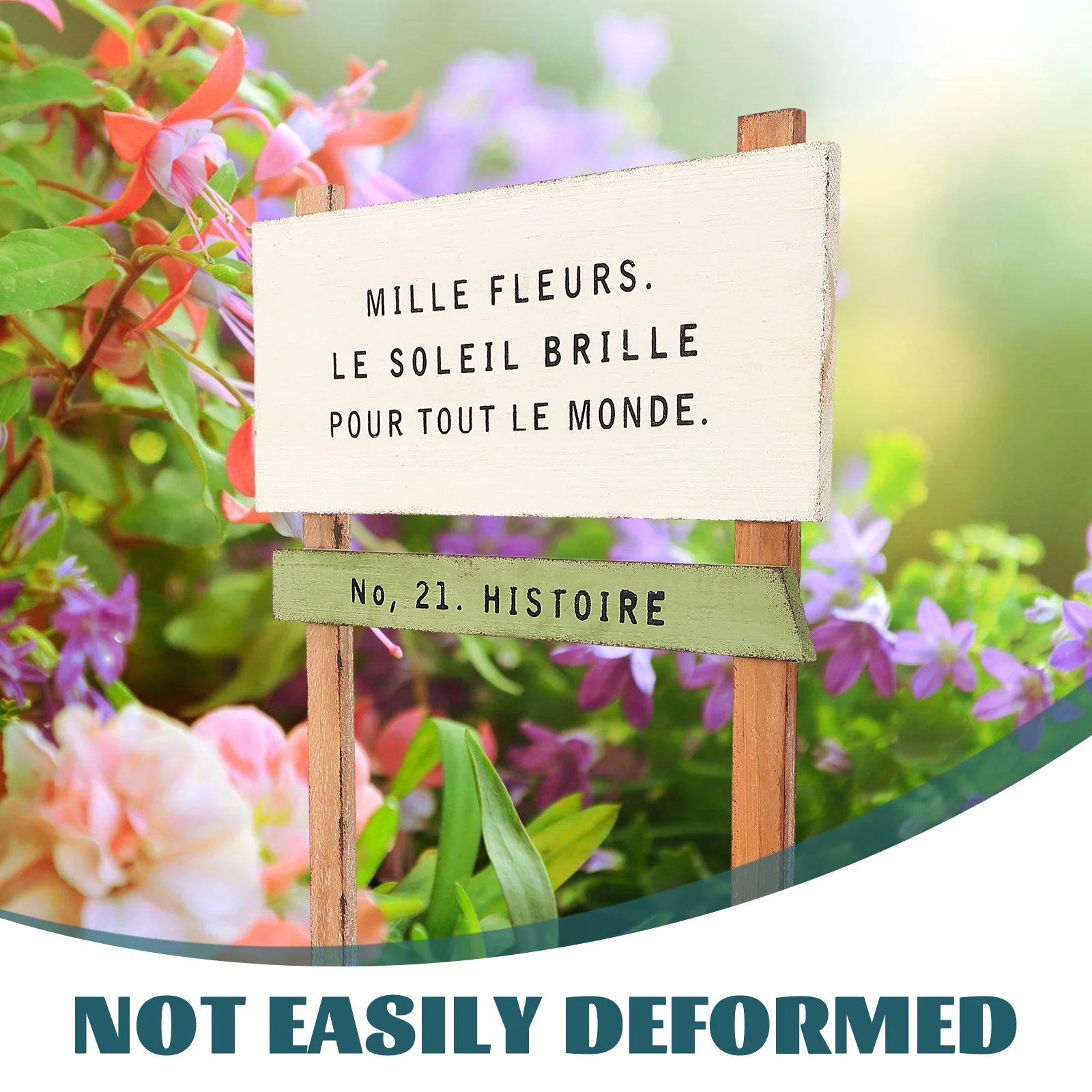 

Retro Flowerpot Inserts Decorative Garden Signs Sturdy Wood Stake Yard Supply Versatile Flowerbed Sign Wooden Lawn Decor