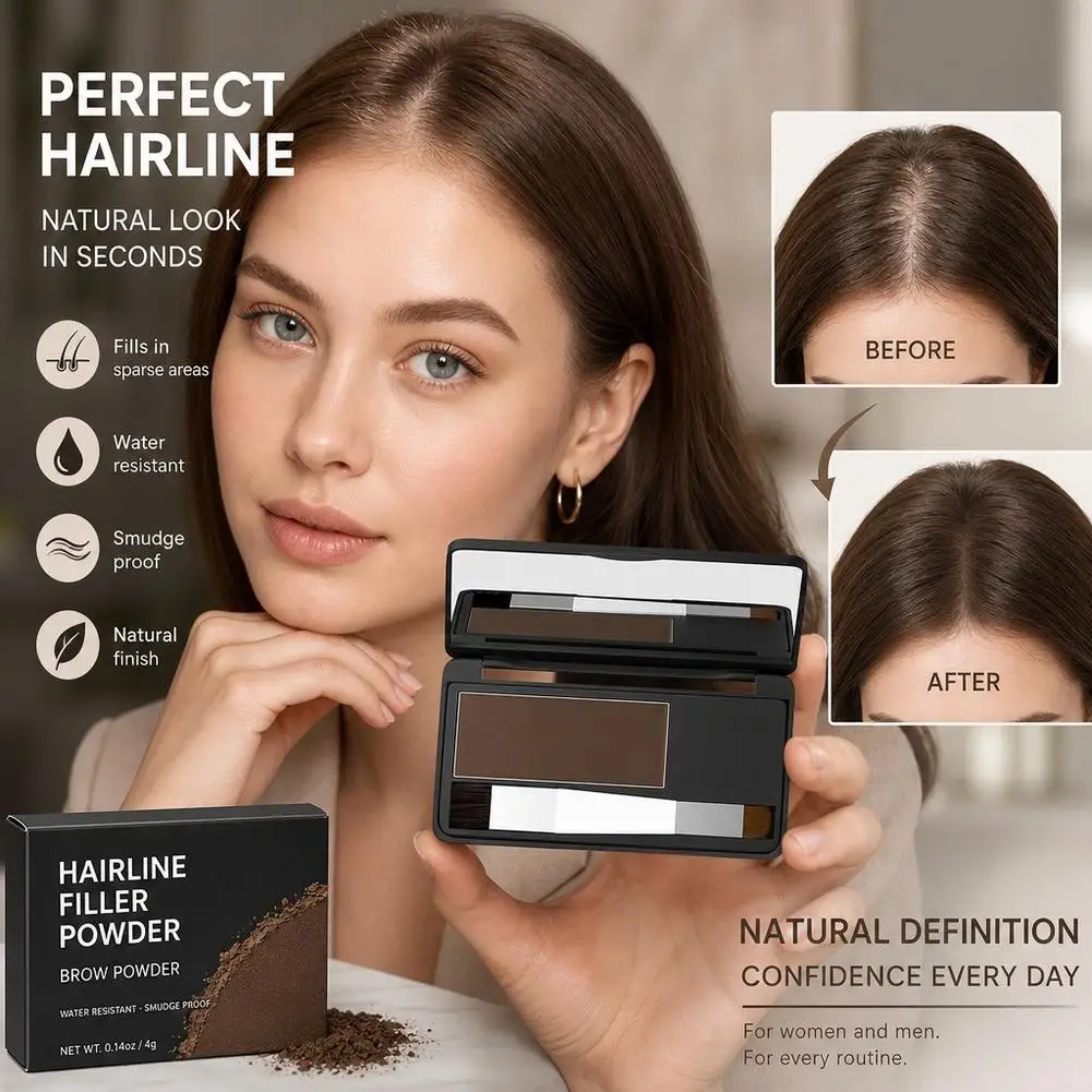 Brown Hairline Shadow Powder Natural Hair Concealer Root Cover Up Fluffy Powder Waterproof Hair Line Fill