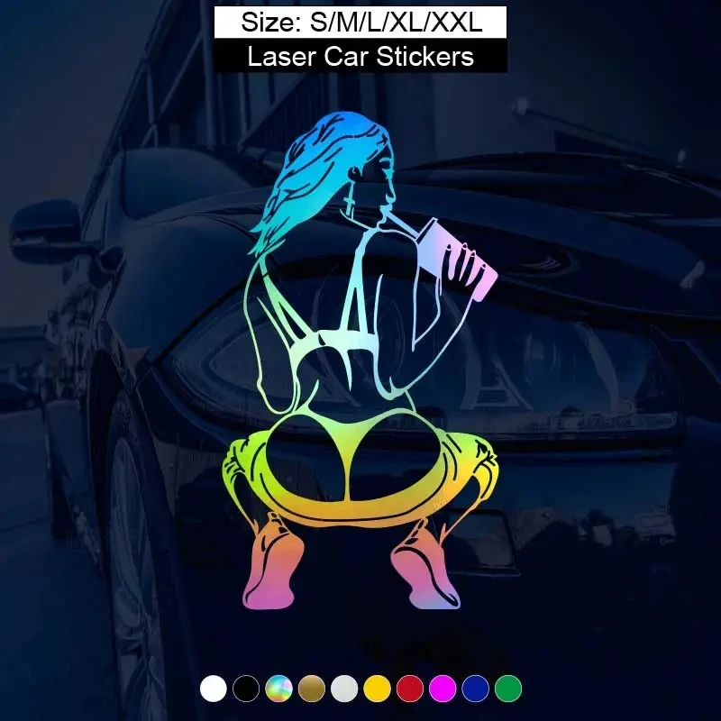 Drinking Attractive Girl Car Stickers Waterproof Vinyl Decal Car Styling Car Accessories