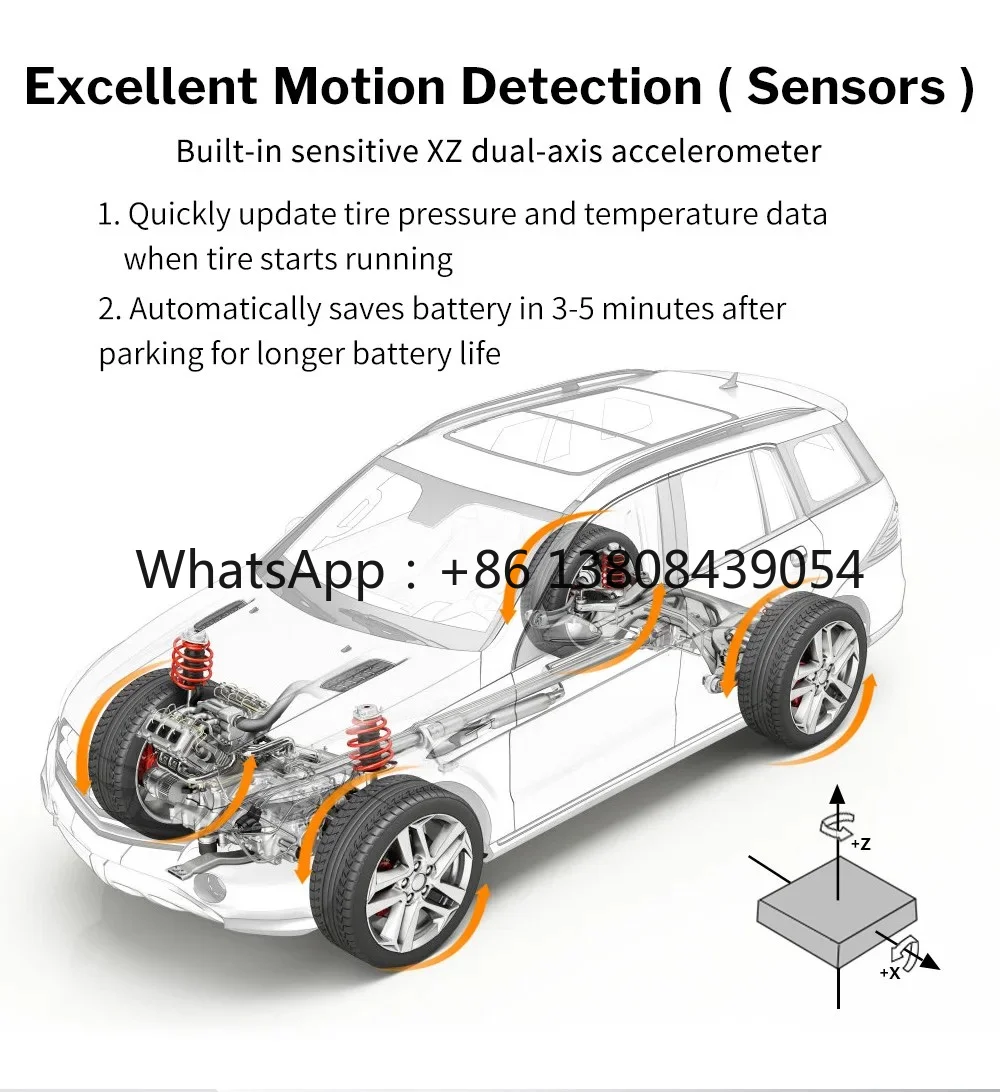 Car BL8 External TPMS Sensor with Receiver and Mobile APP Compatible with Android & IOS