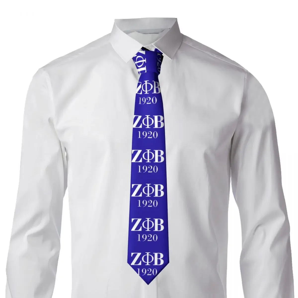 Zeta Phi Beta Sorority Logo Necktie Men Personalized Silk Greek Letter 1920 Neck Ties for Wedding