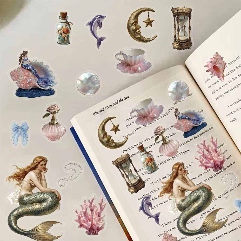 8PCS Legend of Mermaid Collage Stickers Aesthetic Phone Laptop Supplies Streetwear Community Guitar Fridge Art Bar Collage