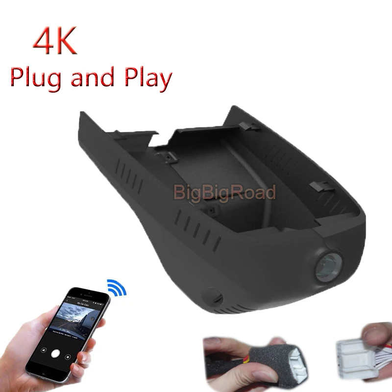 

4K Plug And Play For HONGQI HS3 2020 Car Video Recorder Wifi DVR Dash Cam Camera Night Vision FHD 2160P