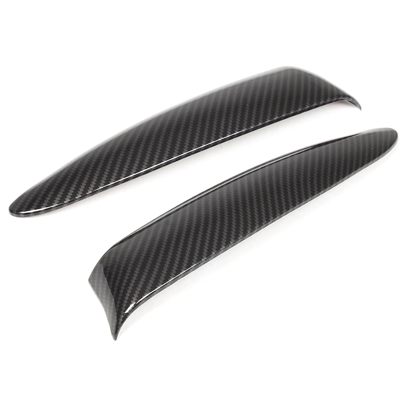 For Fiat 500 2016-2024 ABS Carbon Fiber Car Front Fog Lamp Side Fang Decorative Strip Sticker Car External Accessories