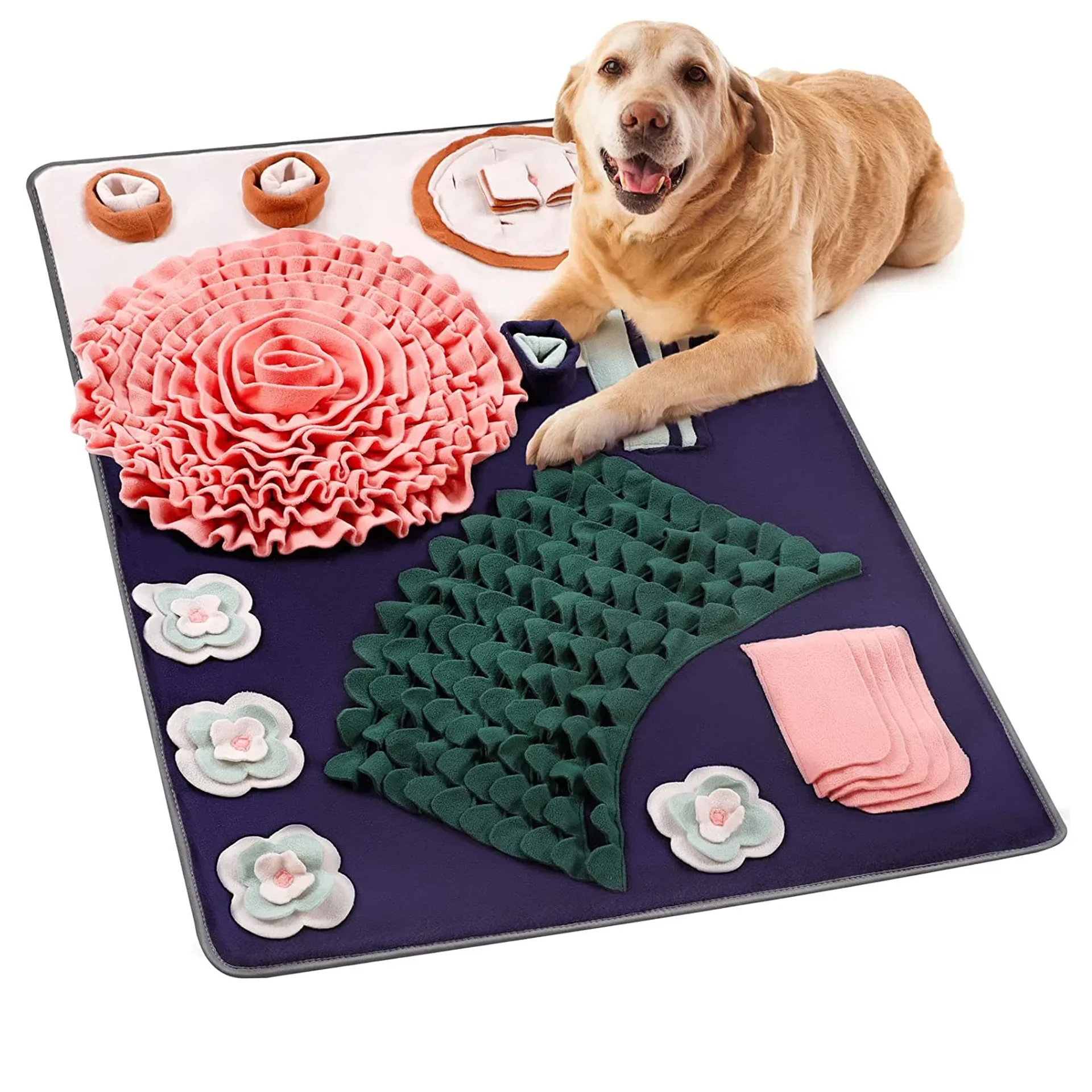 Sniff Mat for Dogs Multi-Functional Dog Feeding Mat Boredom Busters for Dogs with Pupsicles Dog Games and Treat Dispenser