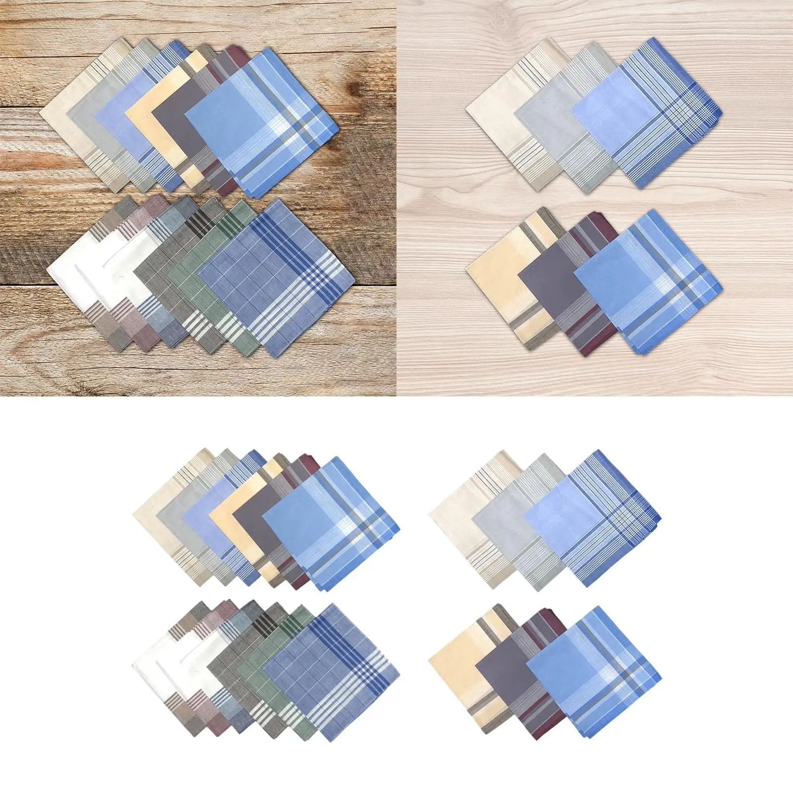 Cotton Men's Handkerchiefs Hankies Premium Pocket Square for Prom Accessory