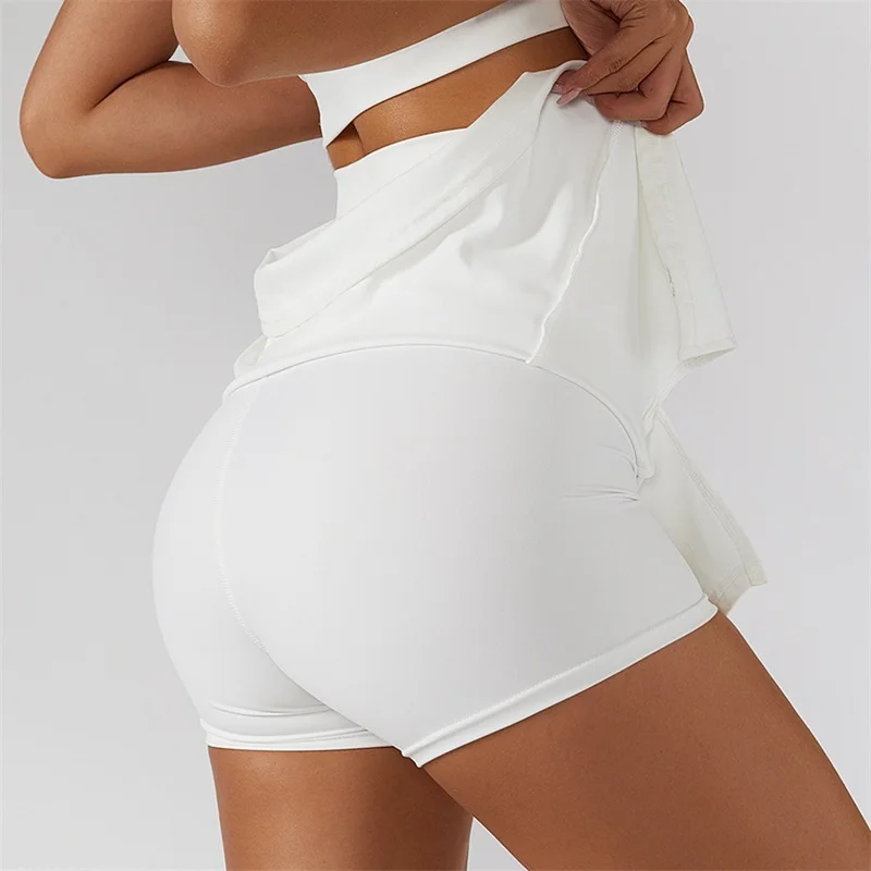 تنورة رياضية عالية الخصر من Cloud Rise للنساء، تنانير الجري والتنس للفتيات، شورت قصير للياقة البدنية، سريع الجفاف، ملابس جولف آمنة #5