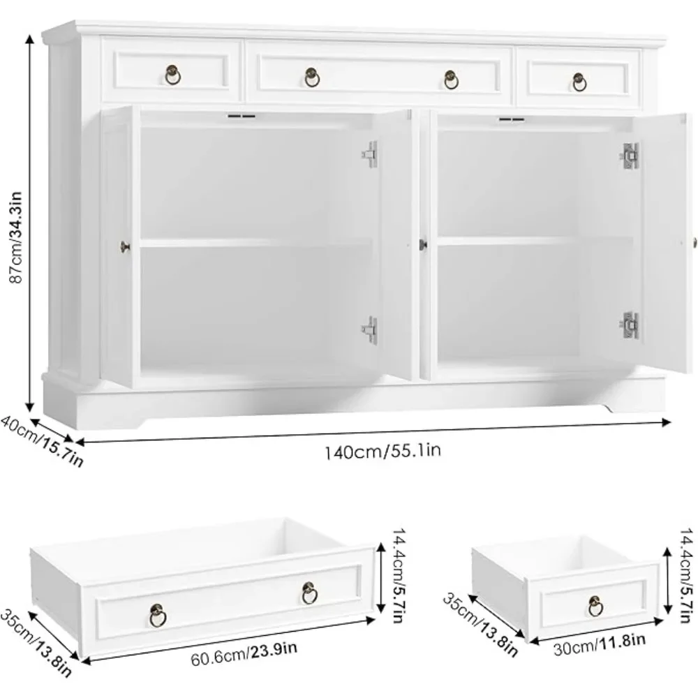 Armoire de planche avec rangement, grande armoire de buffet, armoire de café-bar en bois pour cuisine Di