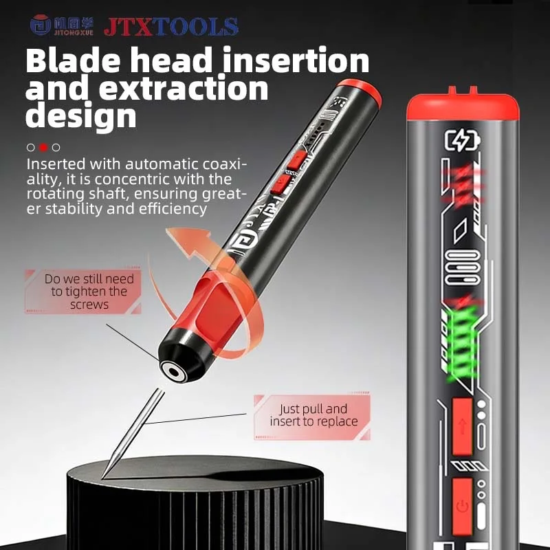 

JTX Torque Compensation Electric Grinding Pen GP1 with 6 Grinding Heads for Phone Repair and Precision Polishing Overload