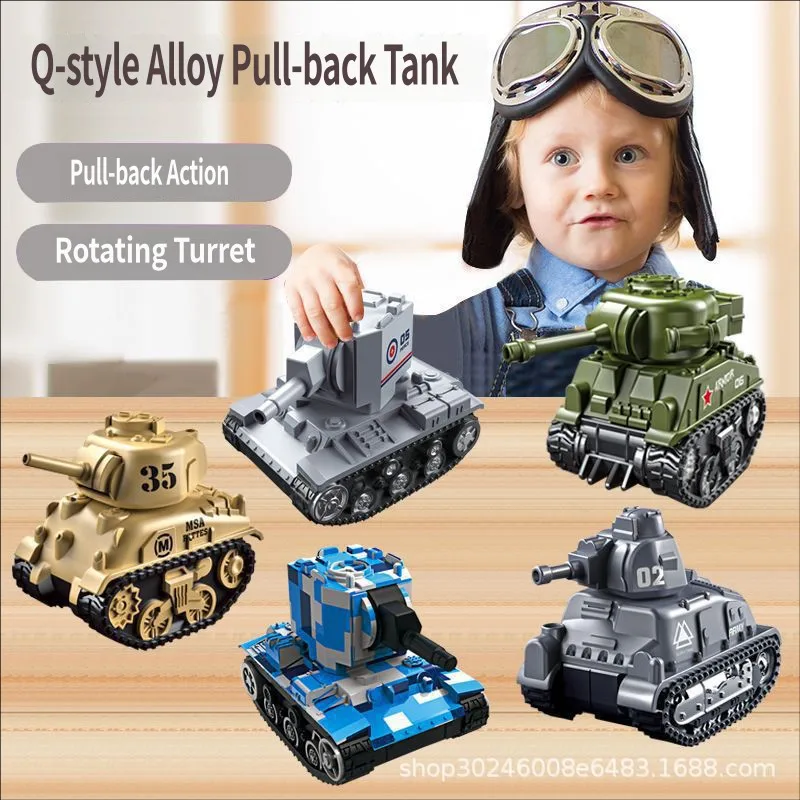 

Pull Back Car Alloy Tank Kids Toy Boy Gift Graffiti Military Chariot Model Toy Decast Mini Vehicle Rotate Turret Toy Car