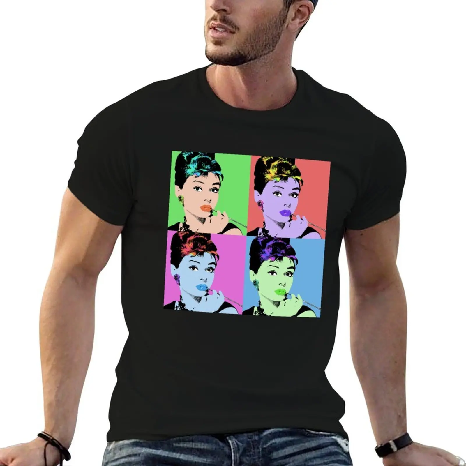 

Audrey Hepburn T-Shirt men t shirt cotton 100% man t shirts for men casual T-Shirt