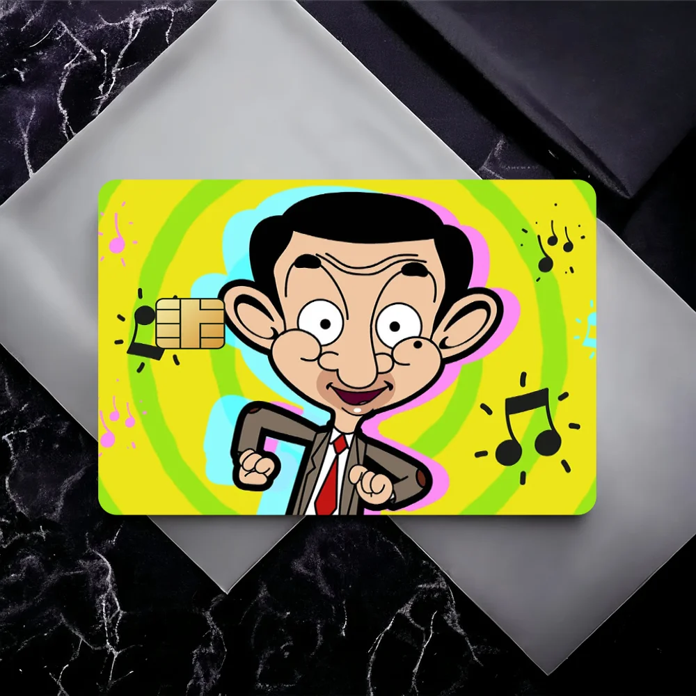 Mr B-Bean Cartoon  Cute Decorative Small Waterproof Chip 4PCS Card Sticker New Anti-Scratch