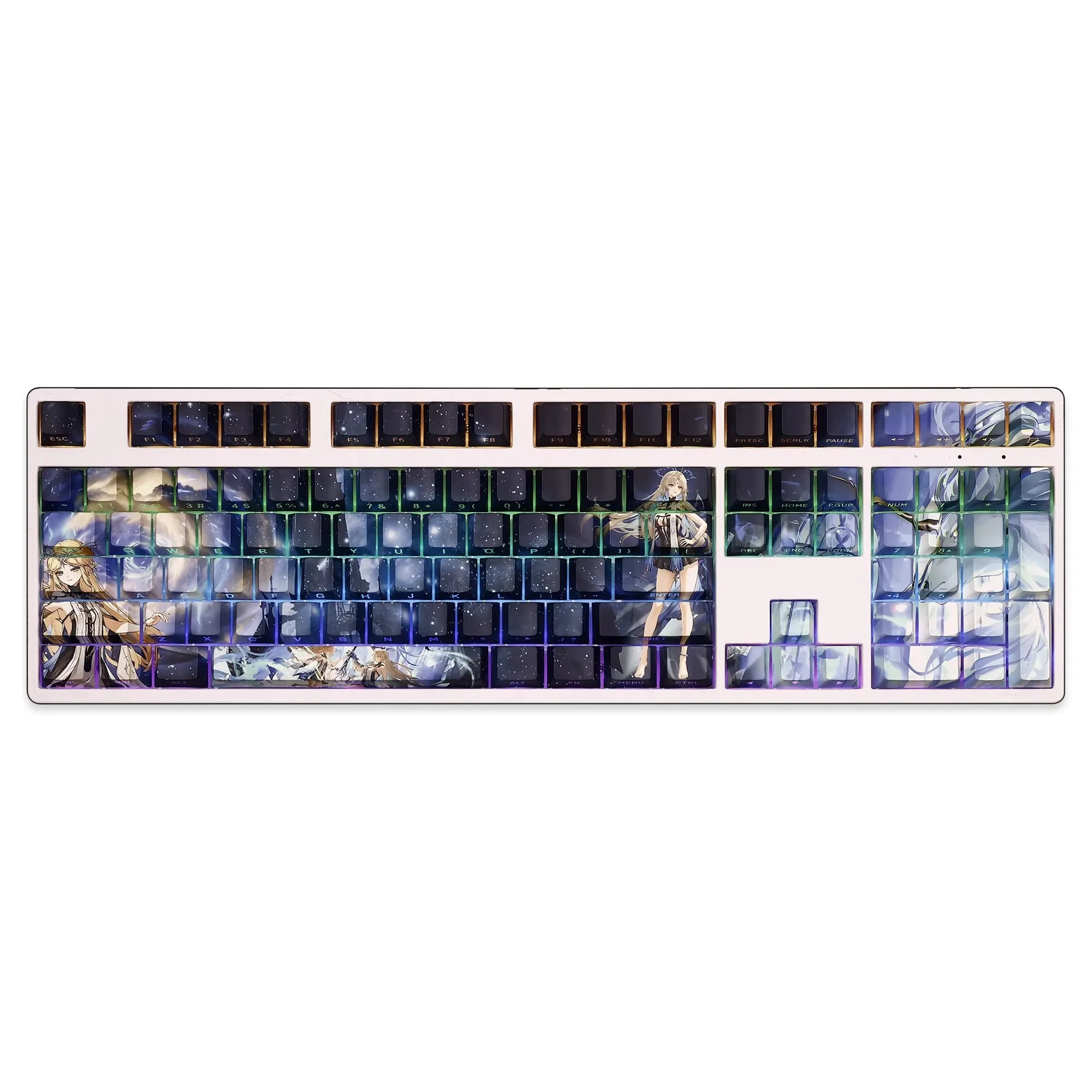 

108 Keys/set Cartethyia Keycap PBT Side Backlit Keycaps Cartoon Anime Gaming Key Caps For ANSI 61 87 104 108 Keyboard