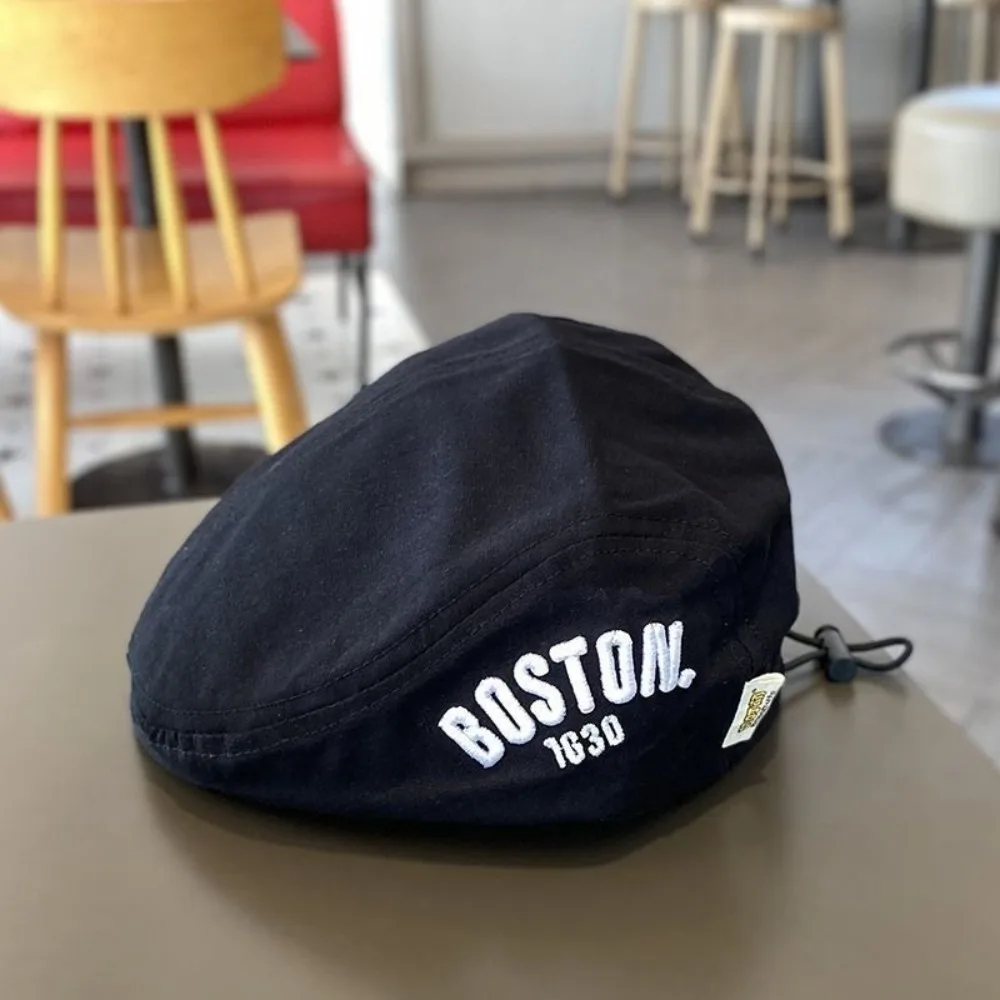 

New Fashion Beret BOSTON Embroidery Lightweight Sun Hat Newspaper Hat Outdoor Sports