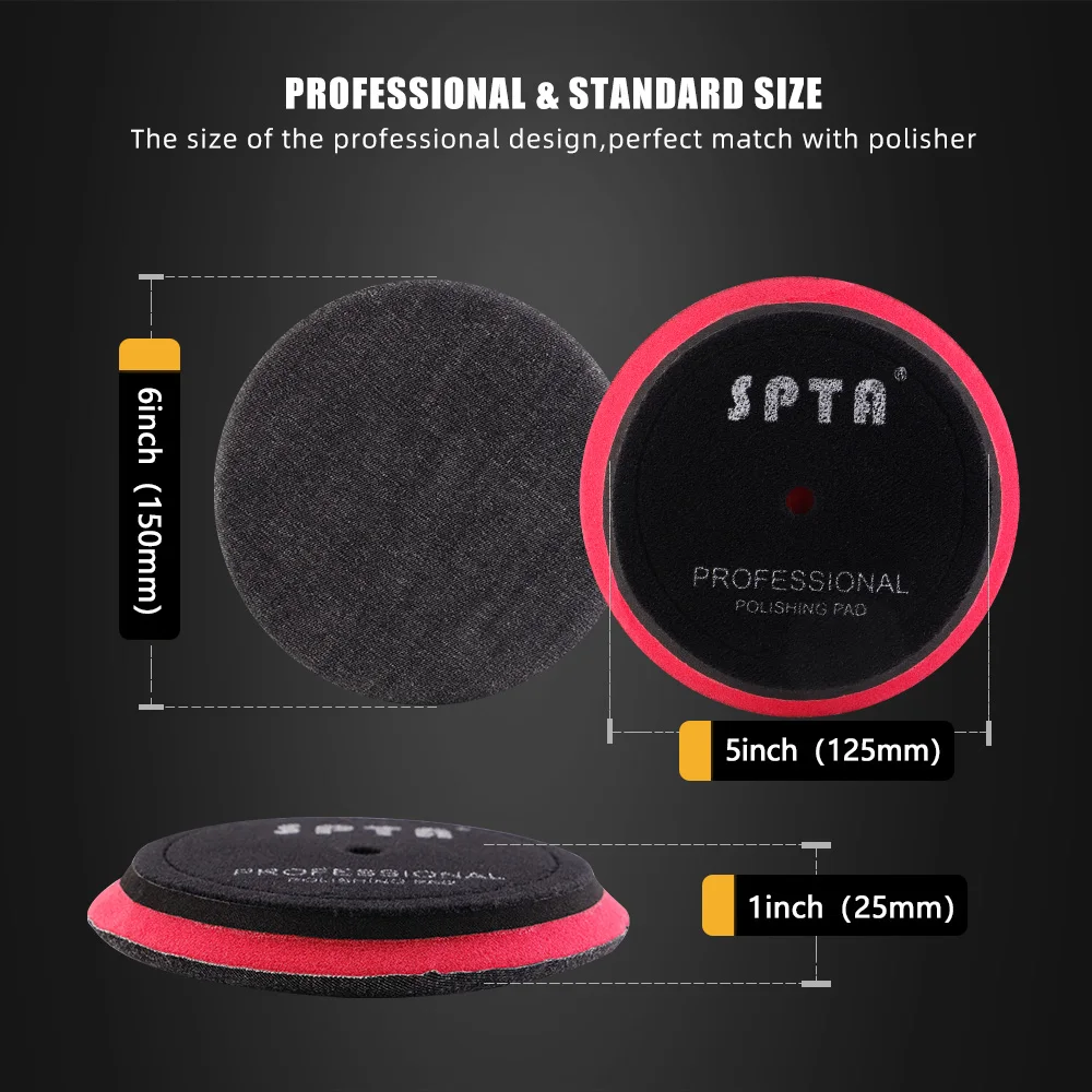 SPTA 5 inch (125mm) Premium Denim Pad Orange Peel Removal Polishing Pad For Car Polisher