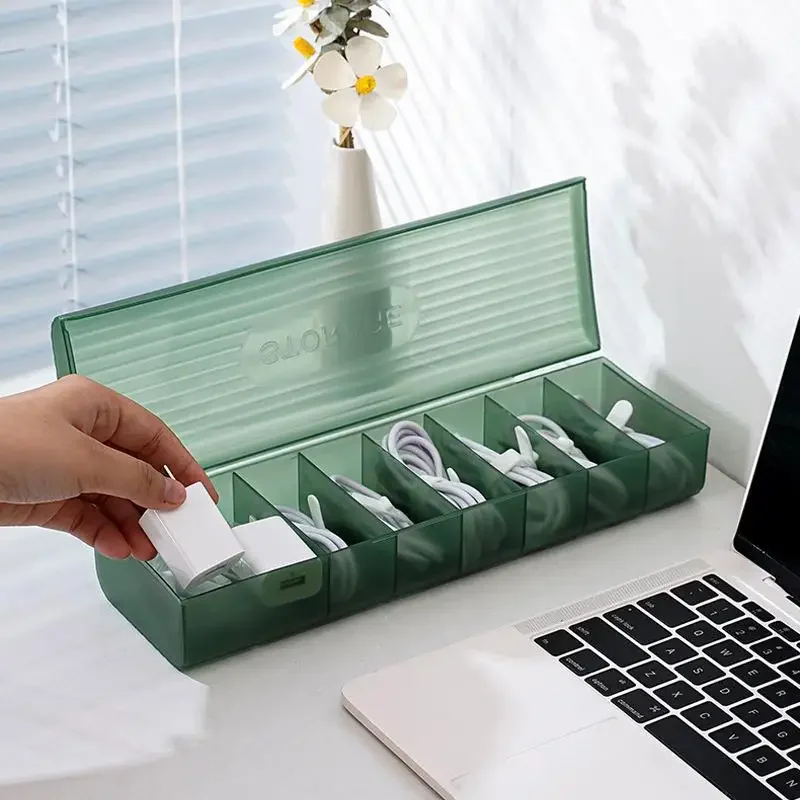 Data Cable Storage Box for Organized Desktop