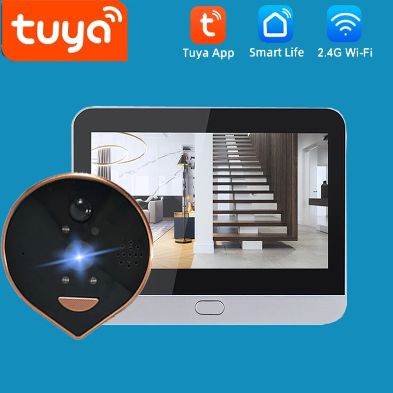 3mp-intelligent-high-definition-door-opening-taya-home-security-monitoring-cat-eye-doorbell-wifi，-3-million-pixel-ultra-clear
