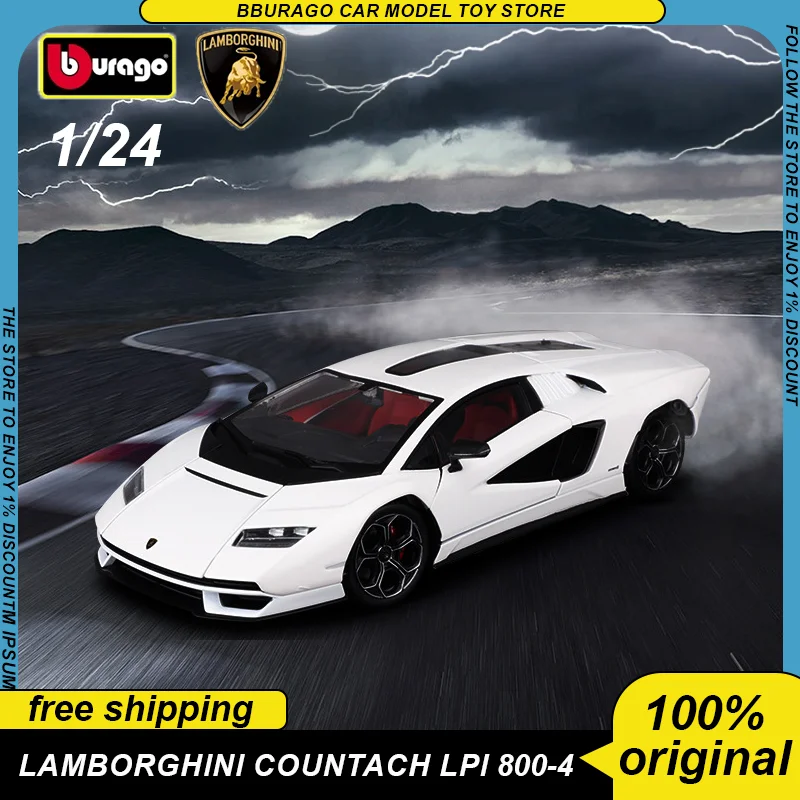 

Bburago 1:24 Lamborghini Countach LPI 800-4 Sports Car Diecast Model Edition Alloy Luxury Vehicle Toys Collection Ornaments Gift