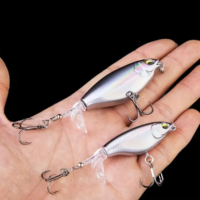 1Pcs Topwater Top Water Fishing Lure 6g/10g Trolling Catfish Artificial Hard Bait with Soft Rotating Tail Fishing Tackle