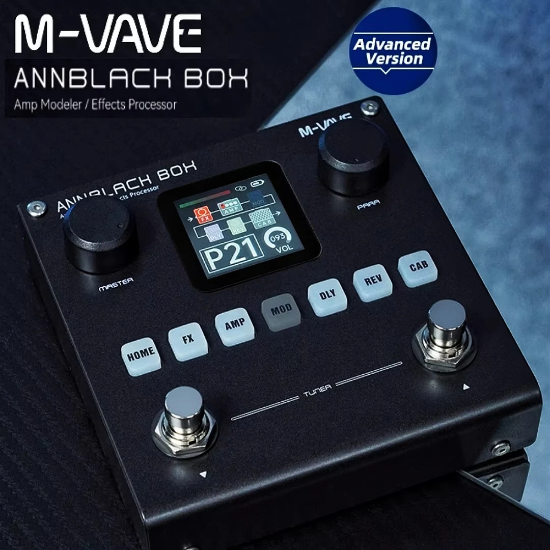 M-VAVE ANNBLACKBOX Multifunctional Guitar/Bass Effect Pedal Effector（Built-in battery）, 80 editable Presets, 6 Effects Modules