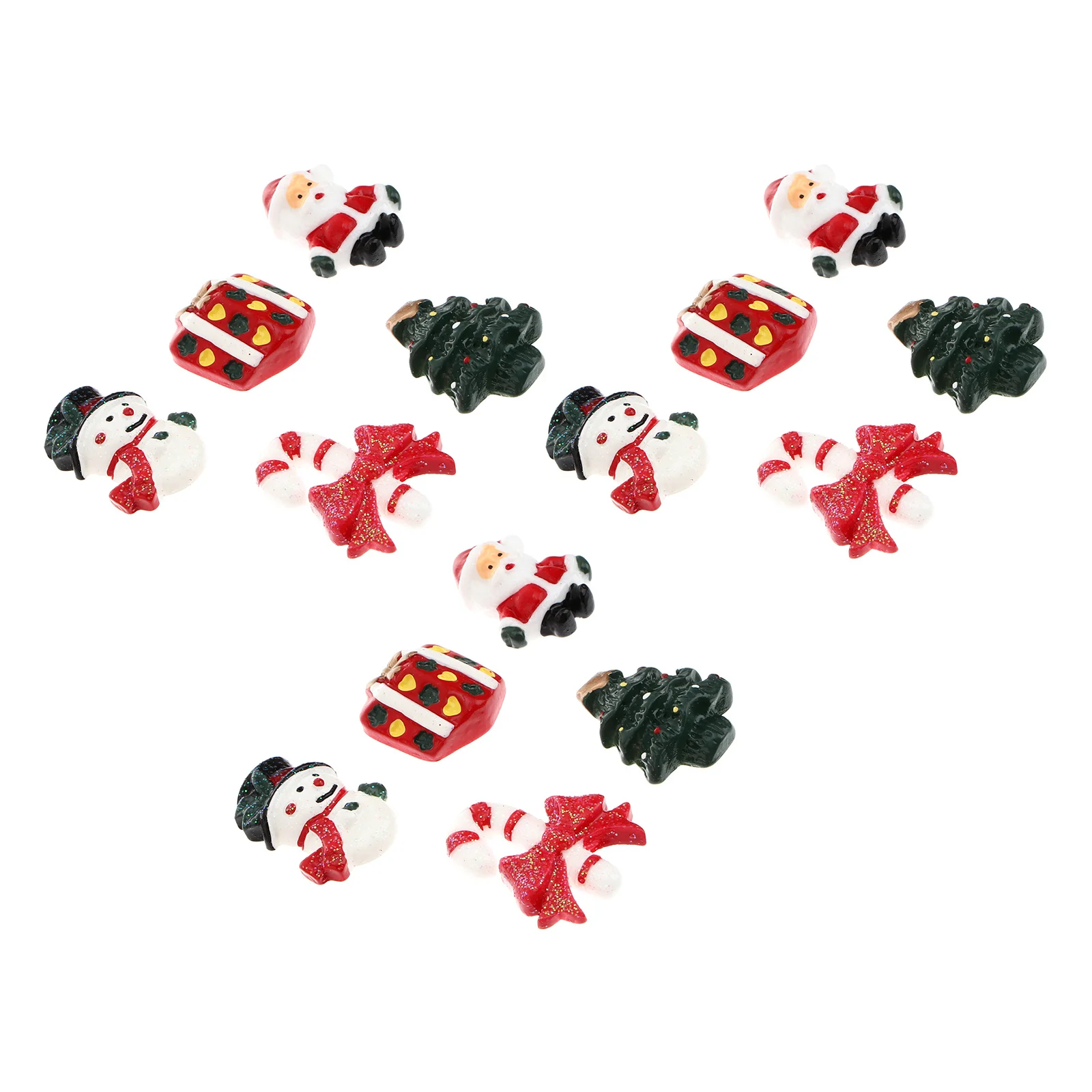 

15Pcs Mini Christmas Resin Ornament Kit Snowman Santa Candy Cane for Small Garden Display Craft Gift Home Decoration