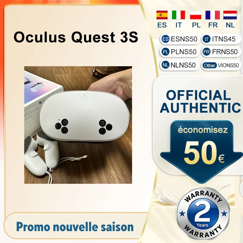 Image of Original Quest 3S 8GB RAM+128GB Speicher 773 PPI High-Fidelity Vollfarb-Passthrough 120Hz Display 4324mAh 2,5H Akku