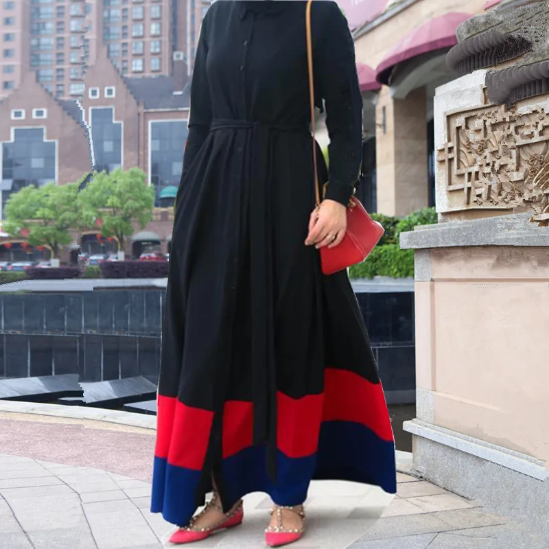 Fashion Muslim Kimono Abaya Ramadan Dress Dubai Turkey Eid Islamic Loose Comfortable Dresses for Women