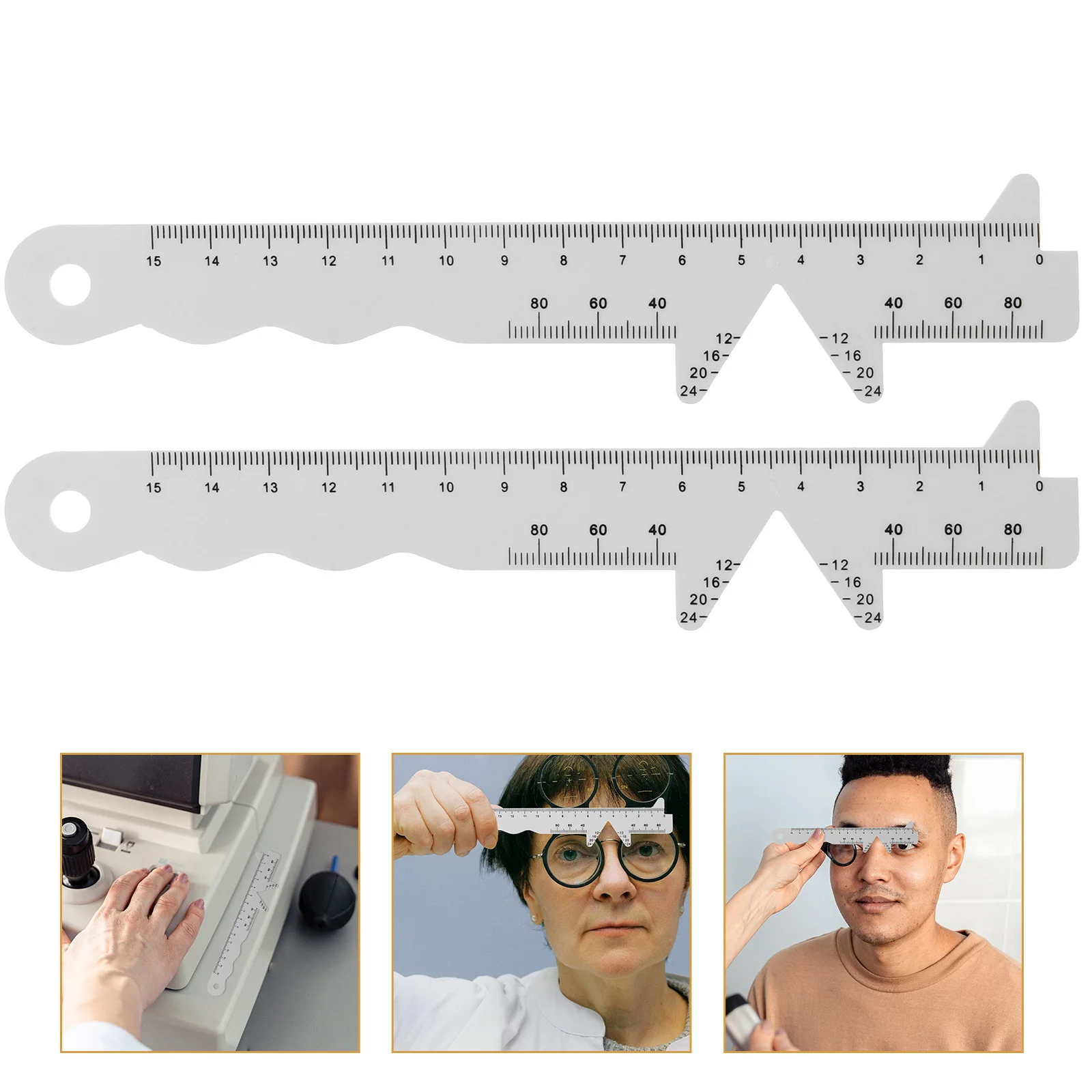 

2Pcs Pupillary Distance Ruler Easy Operate Portable Pupil Distance Meter for Eyeglasses Optometrist Eye Care Measurement