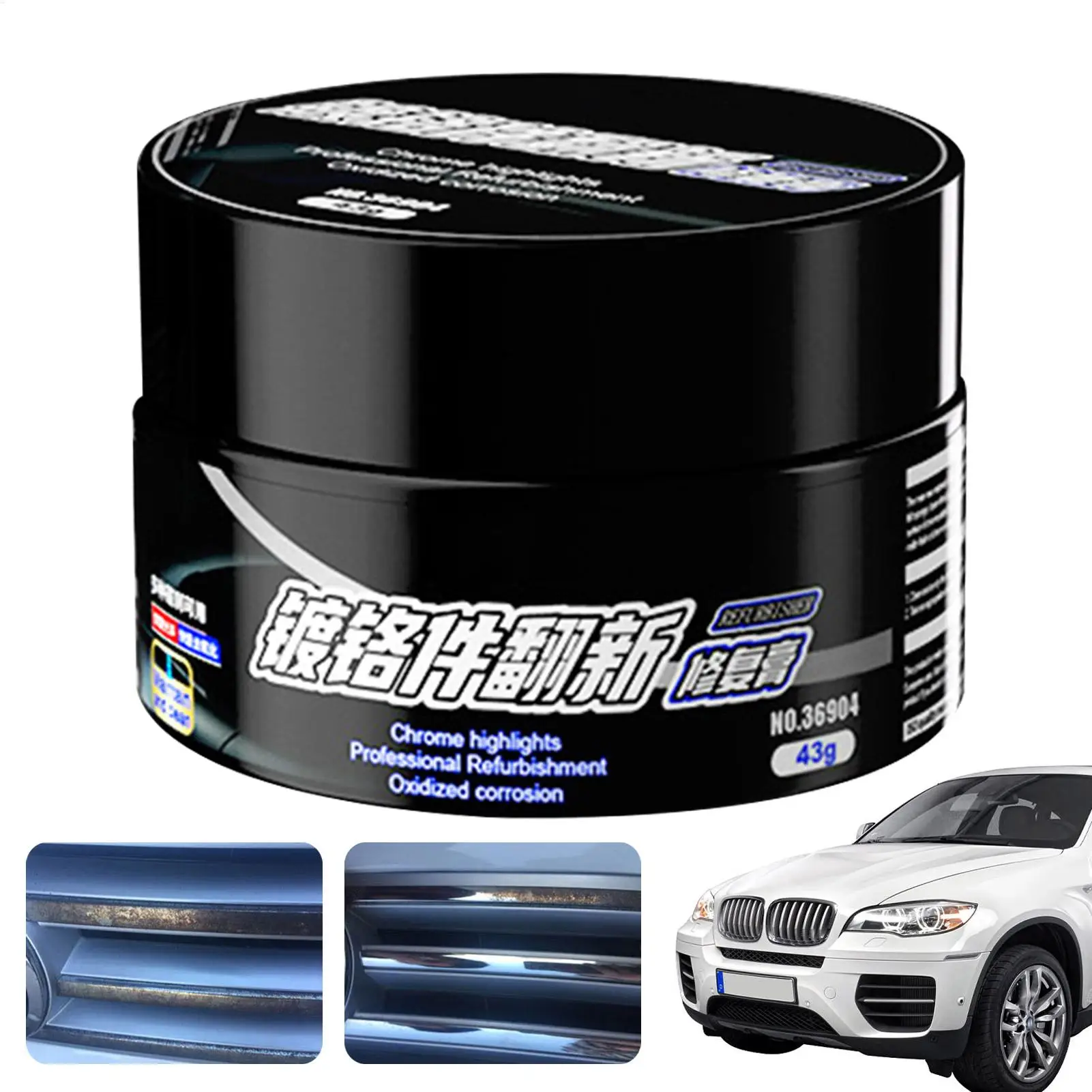 Auto Window Chrome Restorer Car Maintenance Iron Powder Cleaning Metal Shine Renovation Compound for Car Door Handles Trim