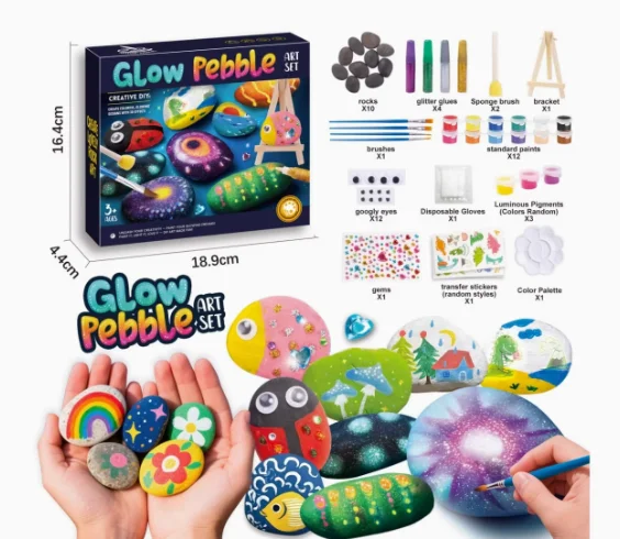 5-12 years old DIY Stone Painting Set Creative Graffiti Art Educational Kids Craft Toy arts and crafts
