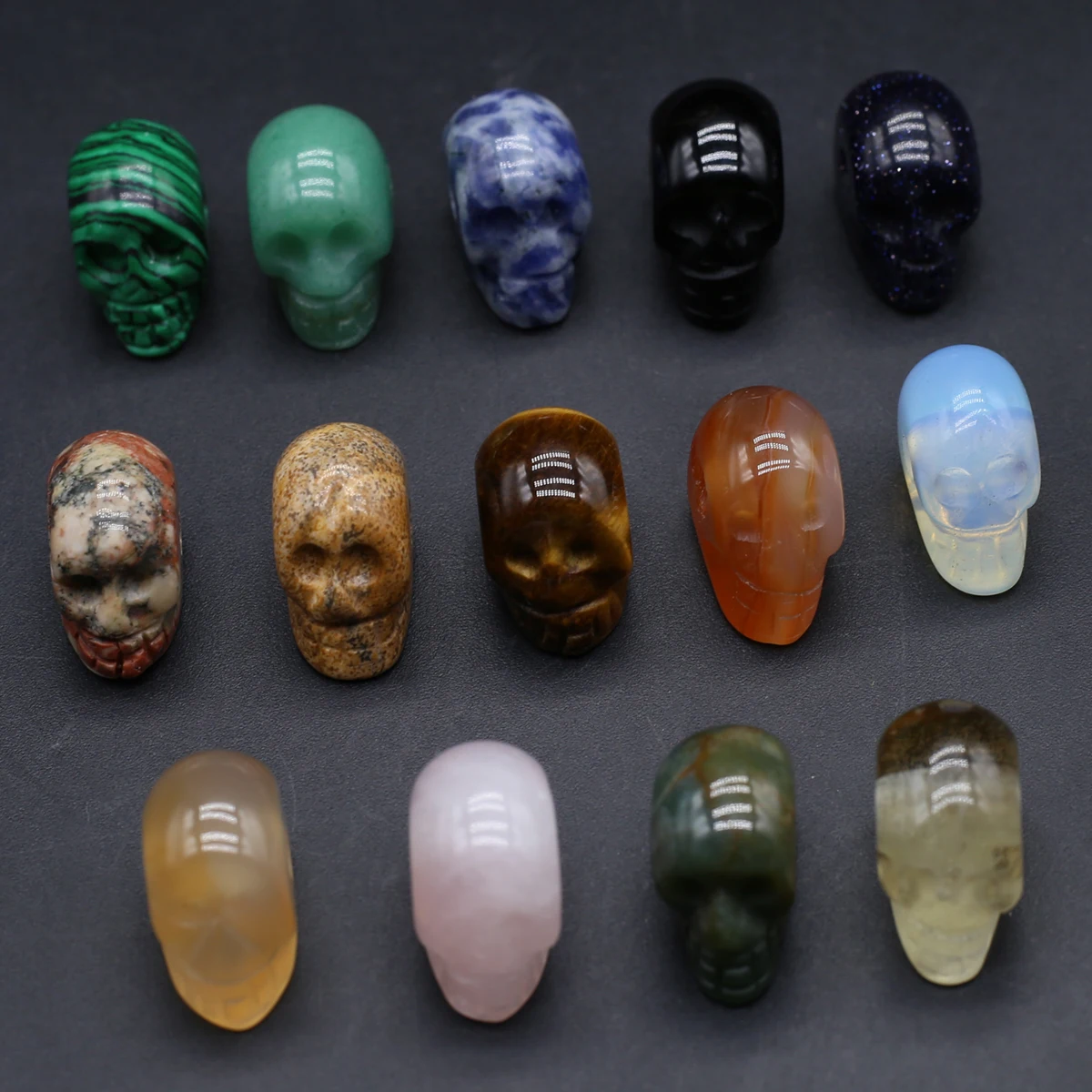 3pcs/lot Natural Stone Bead Skull Head Natural Agates Beads for Making DIY Jewerly Necklace Bracelet Accessories 19x11x15mm