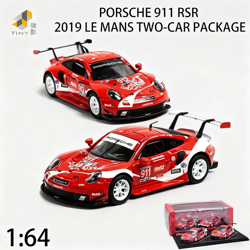 

Sparky Tiny 1:64 Porsche 911 RSR 2019 Le Mans Two-Car Package Alloy Premium Diecast Vehicle Model Toy Collectible Display Piece