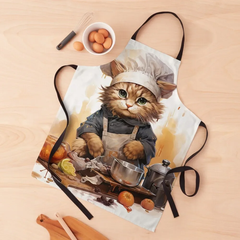 

Cat Chef Apron man chef uniform Woman Work For Hairdresser Apron