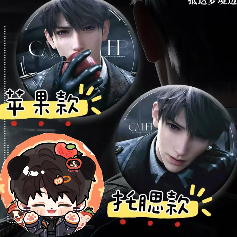 New Love and Deepspace Caleb Creative Apple Cartoon Laser Badge Holiday Gift Anime Game Peripheral Character Q Version Brooch