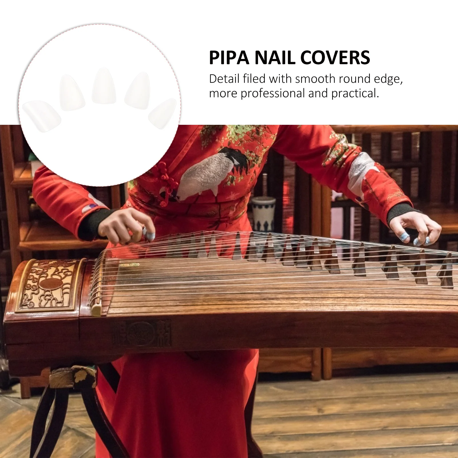 

5Pcs Pipa Nails Nylon Durable Finger Picks Professional Guzheng Accessories String Instrument Parts Lightweight Portable Set