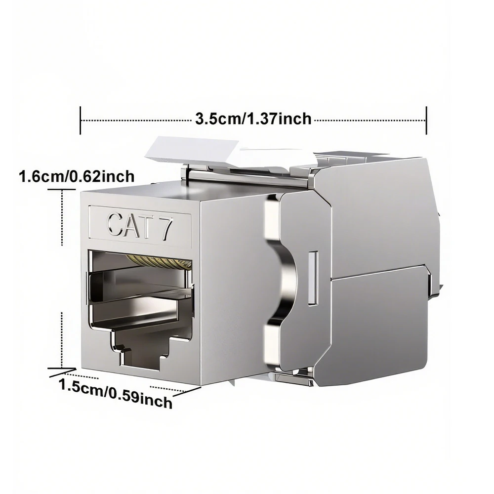 Denswire Cat7 Toolless Keystone Jack, STP CAT6A 10G Female RJ45 Coupler Zinc Shielded, Modular RJ45 Ethernet Coupler