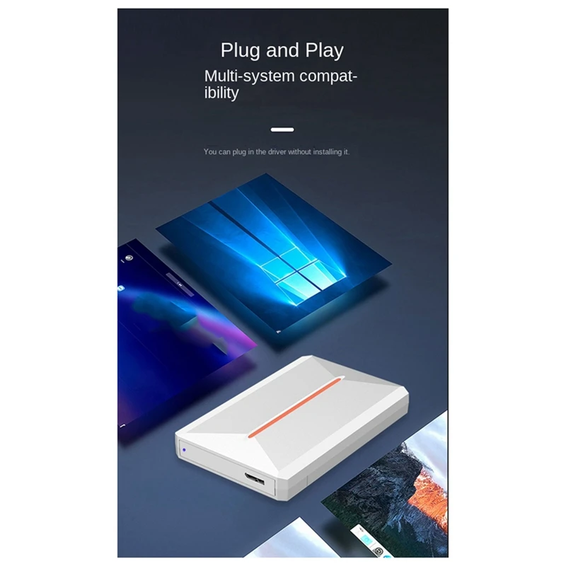 Scatola per disco rigido mobile USB3.0 SATA Nastro per notebook da 2,5 pollici Disco rigido esterno esterno per Windows/Mas Os/Linux Nero Facile da usare