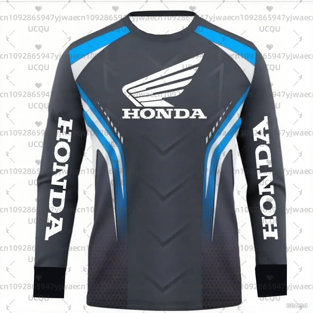 الربيع والخريف ثلاثية الأبعاد الطباعة Motociclista السائق Deportiva التجفيف السريع بأكمام طويلة هوندا ركوب قمم تي شيرت للرجال والنساء