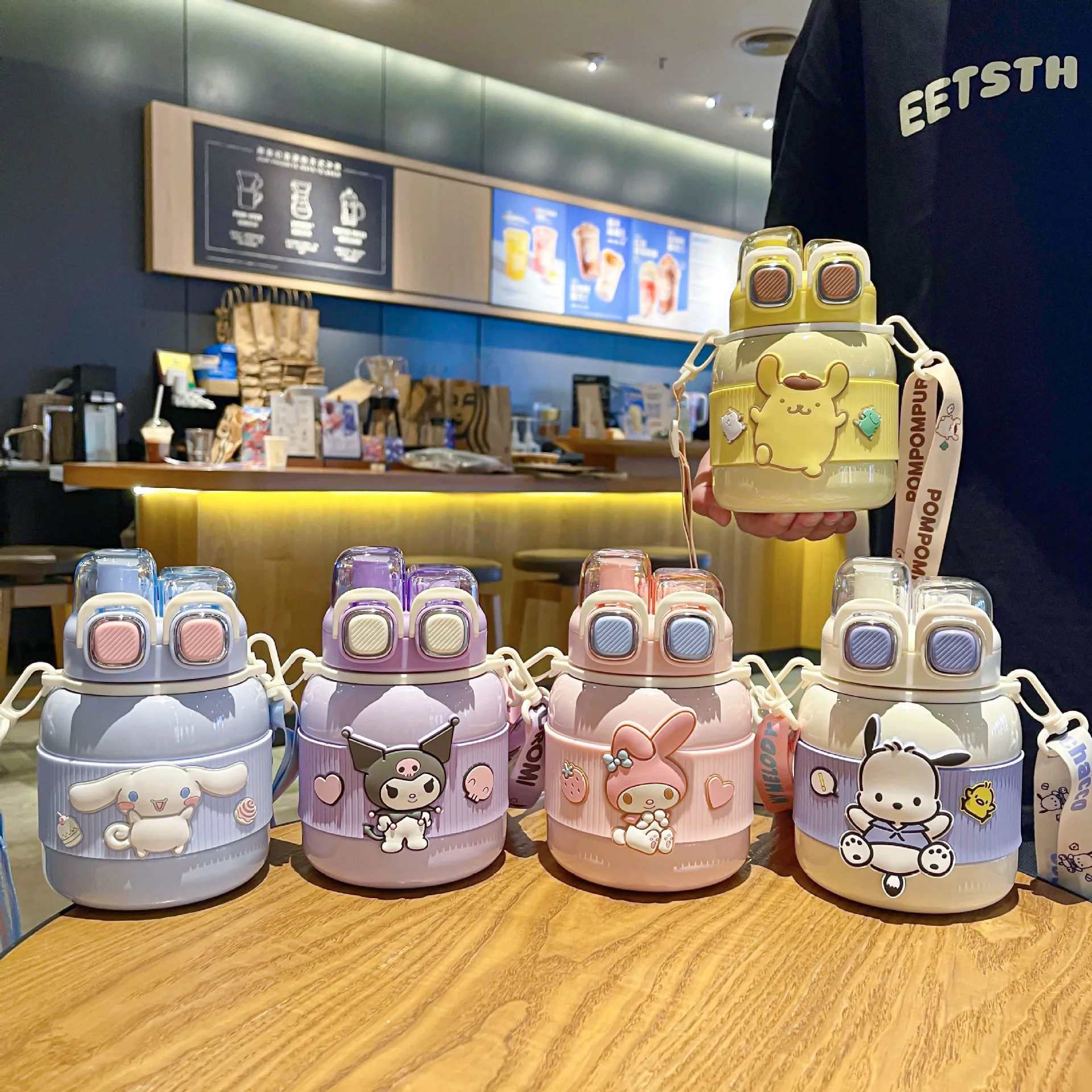 Sanrio Series Thermos Cup 620ml Girls Cute High-Looking Office Water Cup Sus316 Outdoor Travel Portable Double Drinking Cup