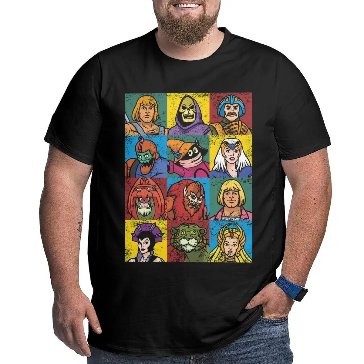 Men\'s He-Man And Friends T Shirt The Masters of the Universe Retro Clothes Vintage Big Tall Tee Shirt Plus Size 5XL 6XL T-Shirt